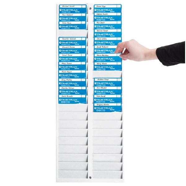 40-slot-pyramid-employee-badge-and-card-rack-durable-workplace-organizer-badges-hand