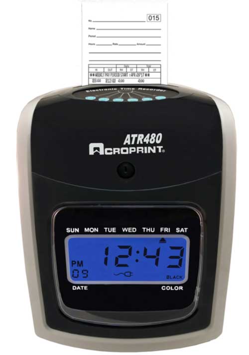 Acroprint-ATR480-Totalizing-Employee-Time-Clock-w-card-front