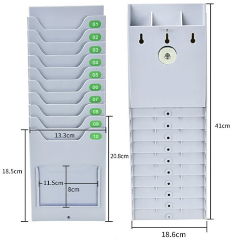 Amano Time Card Rack 10-Pocket – Efficient Employee Time Card Organize ...