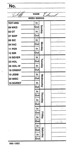 Acroprint HH-1491 - Time cards (box of 1000)