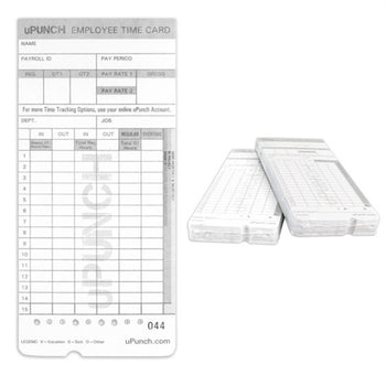 Time Cards for uPunch Calculating AutoAlign Time Clocks HN2000-HN4000 | Pack of 50 | Reliable and Accurate Time Tracking Solution