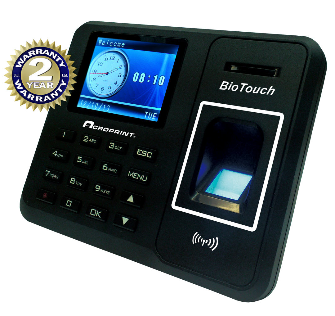 acroprint-biotouch-fingerprint-time-clock-no-monthly-fees-2-year-warranty