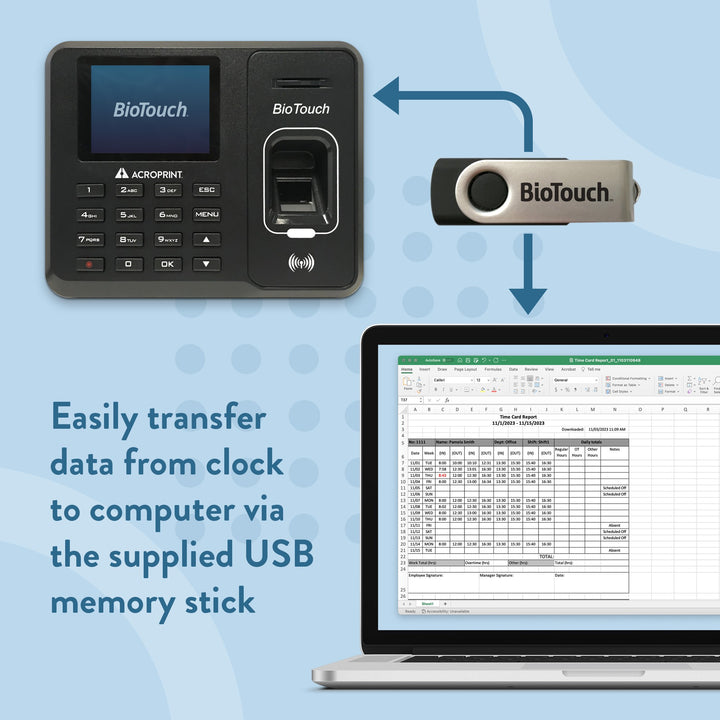 acroprint-biotouch-fingerprint-time-clock-no-monthly-fees-data-transfer-via-usb-memory-stick