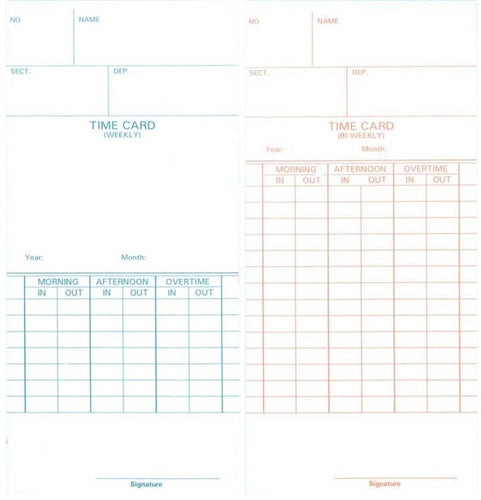 Compumatic TR series Weekly/Bi-Weekly Time Cards (250 pk)