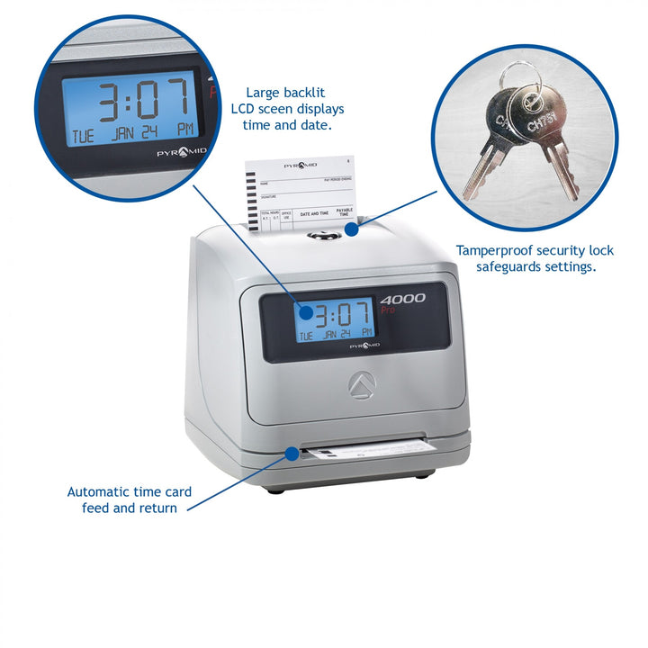 efficient-pyramid-4000-pro-auto-totaling-time-clock-for-accurate-attendance-featurers