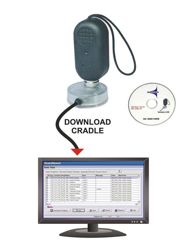 p8000-download-cradle-for-widmer-guardquest-watchman-s-clock-system-pc-and-software